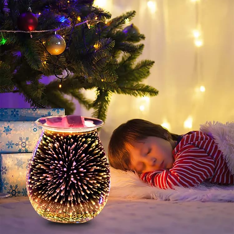 Dicimi 3D Candle Candle Warmer  Electric Oil Burner  Fragrance Warmer for Home Office Bedroom Living Room Present and Decorations (3D Fireworks) - Image 4